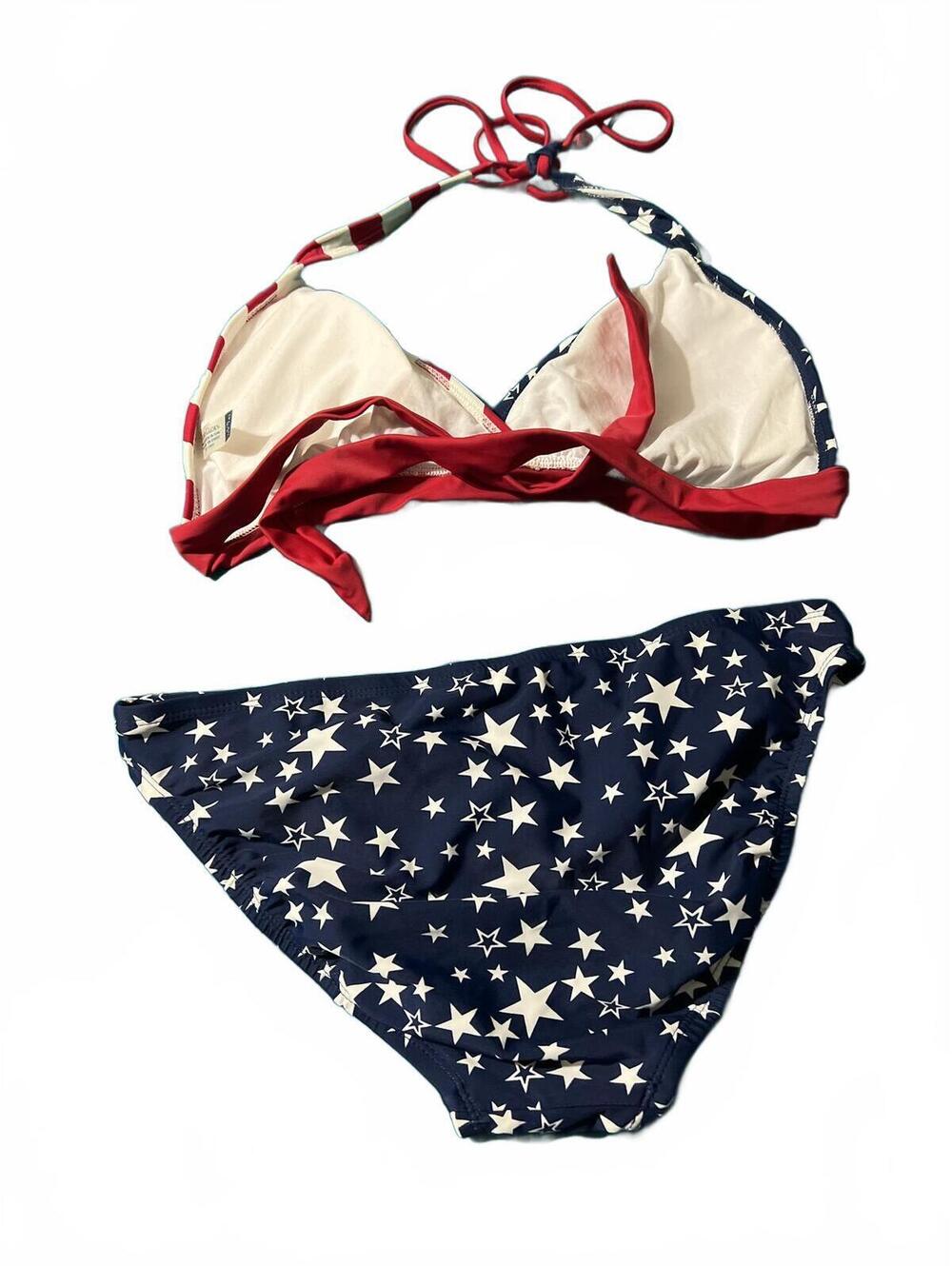 Faded Glory American Flag Inspired Two-Piece Bikini Swimsuit - Picture 5 of 7
